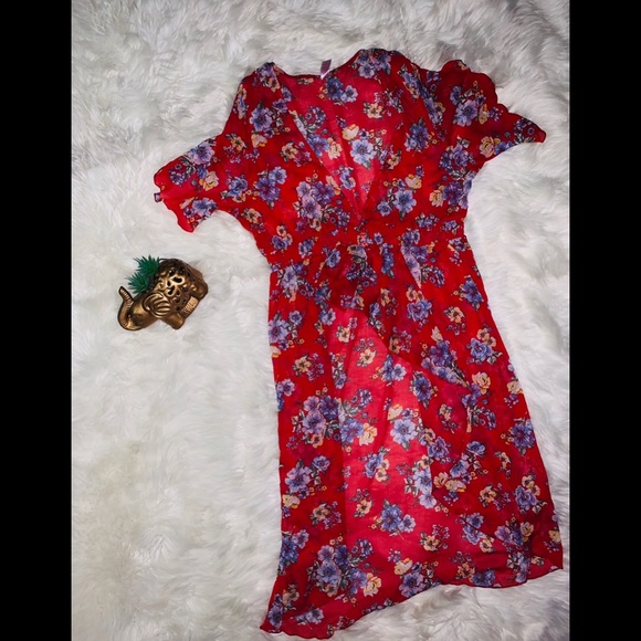 NWOT Beautiful floral button maxi kimono - Picture 1 of 10